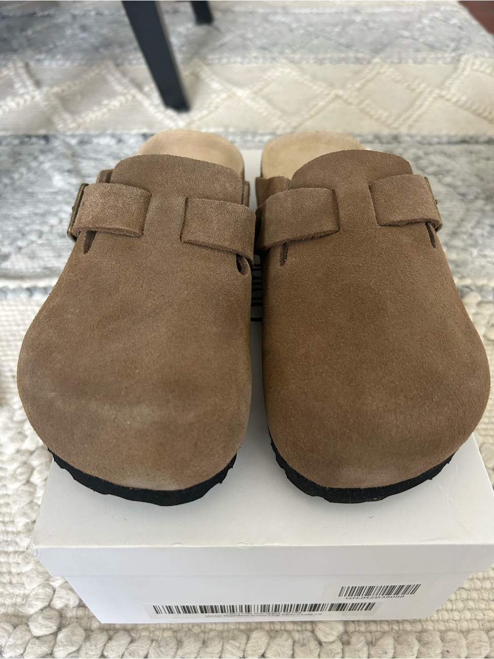 Quince Suede Slip-On Clog Mule Cafe Color Size 8